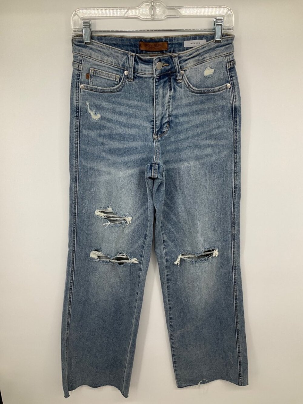 Judy Blue size 5 27W HR Wide Leg Distressed Vintage Washed Jeans NEW - Picture 8 of 9